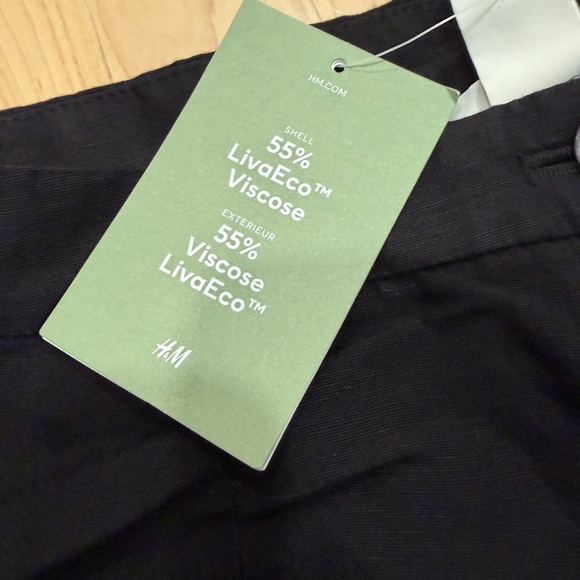 H&M Black Linen-Blend Pants - Picture 6 of 7